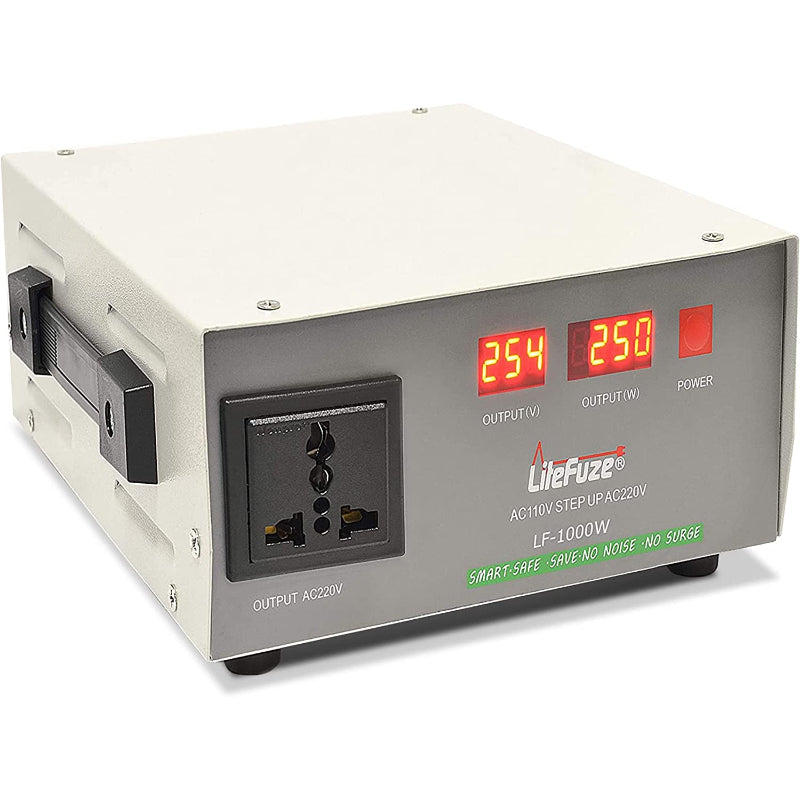 1000W Step Up Power Transformer W/ Wattage Detection & Circuit Breaker Protection