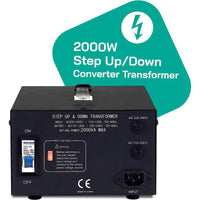Thumbnail for 2000W Step Up/Step Down Power Transformer W/ Universal Output Fuse Protection