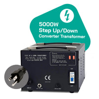 Thumbnail for 5000W Step Up/Step Down Power Transformer W/ Universal Output Fuse Protection