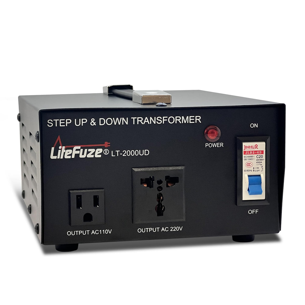 2000 Watt Voltage Converter Transformer Step Up/Down - 110v to 220v / 220v to 110v Power Converter - Fully USA Grounded Cord - Universal Outlet Socket, 2x US Outlets ( LT-2000UD)