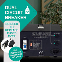 Thumbnail for 2000W Step Up/Step Down Power Transformer W/ Universal Output Fuse Protection