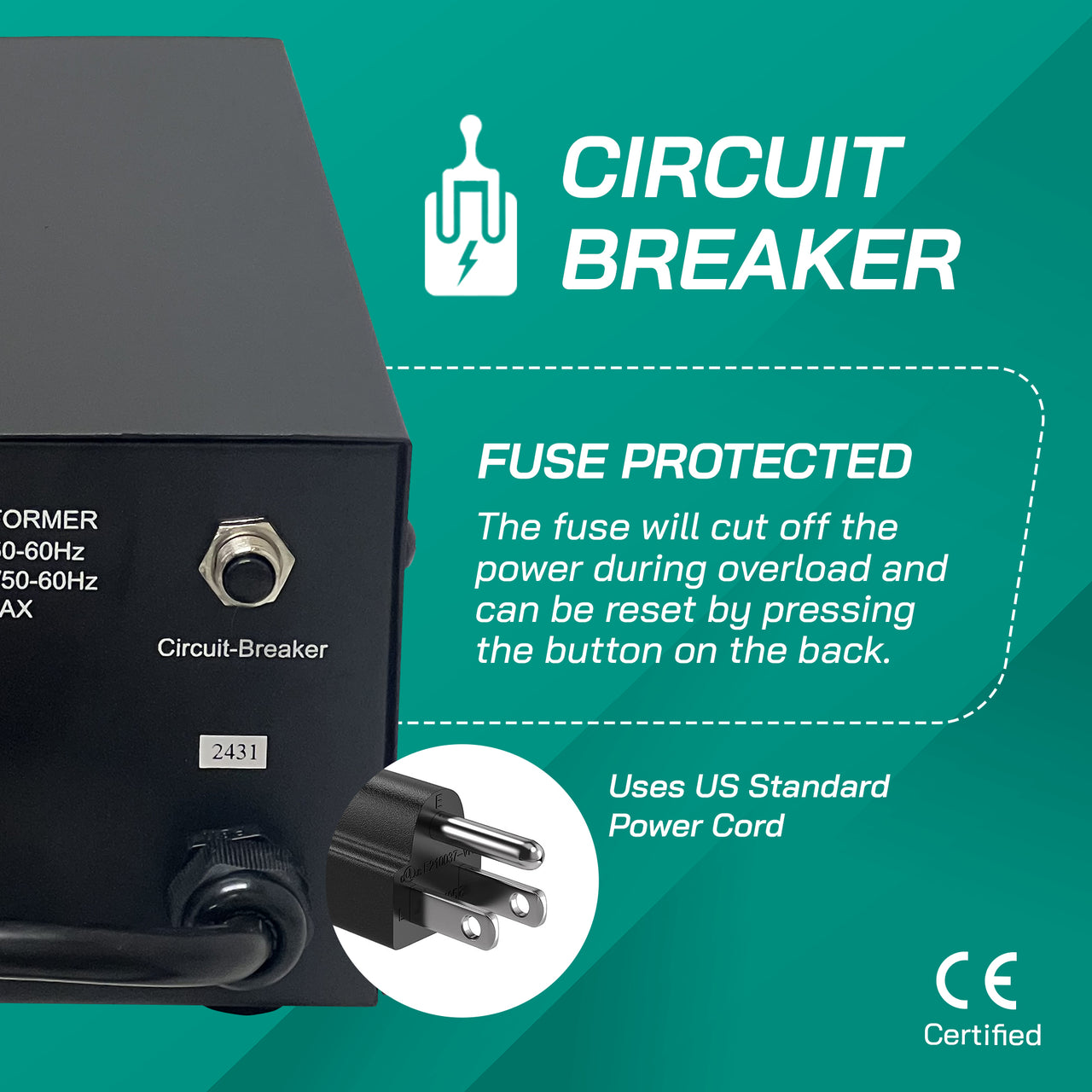 Litefuze 3000W Japan Voltage Converter Transformer - Step Up/down 100v to 120v & 120v to 100v - CE Certified With Circuit Breaker Protection - 3-Year Warranty.(JP-3000)