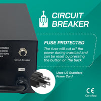 Thumbnail for Litefuze 3000W Japan Voltage Converter Transformer - Step Up/down 100v to 120v & 120v to 100v - CE Certified With Circuit Breaker Protection - 3-Year Warranty.(JP-3000)