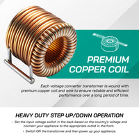 Thumbnail for Litefuze 3000W Japan Voltage Converter Transformer - Step Up/down 100v to 120v & 120v to 100v - CE Certified With Circuit Breaker Protection - 3-Year Warranty.(JP-3000)