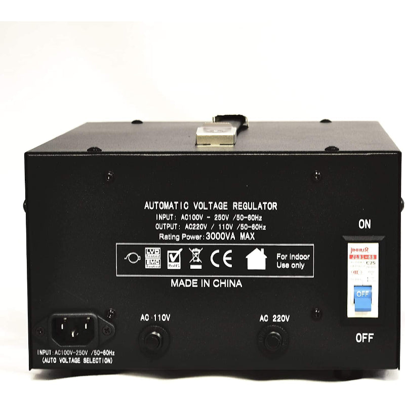 3000W Step Up/Step Down Power Transformer Voltage Regulator W/ Detachable Cord
