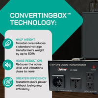 Thumbnail for 1000W Step Up/Step Down Power Transformer W/ Universal Output Fuse Protection