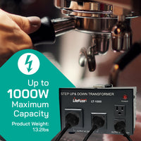 Thumbnail for 1000W Step Up/Step Down Power Transformer W/ Universal Output Fuse Protection