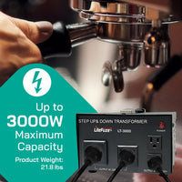 Thumbnail for 3000W Step Up/Step Down Power Transformer W/ Universal Output Fuse Protection