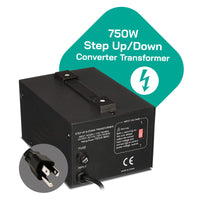 Thumbnail for 750W Step Up/Step Down Power Transformer W/ Universal Output Fuse Protection (LT-750)