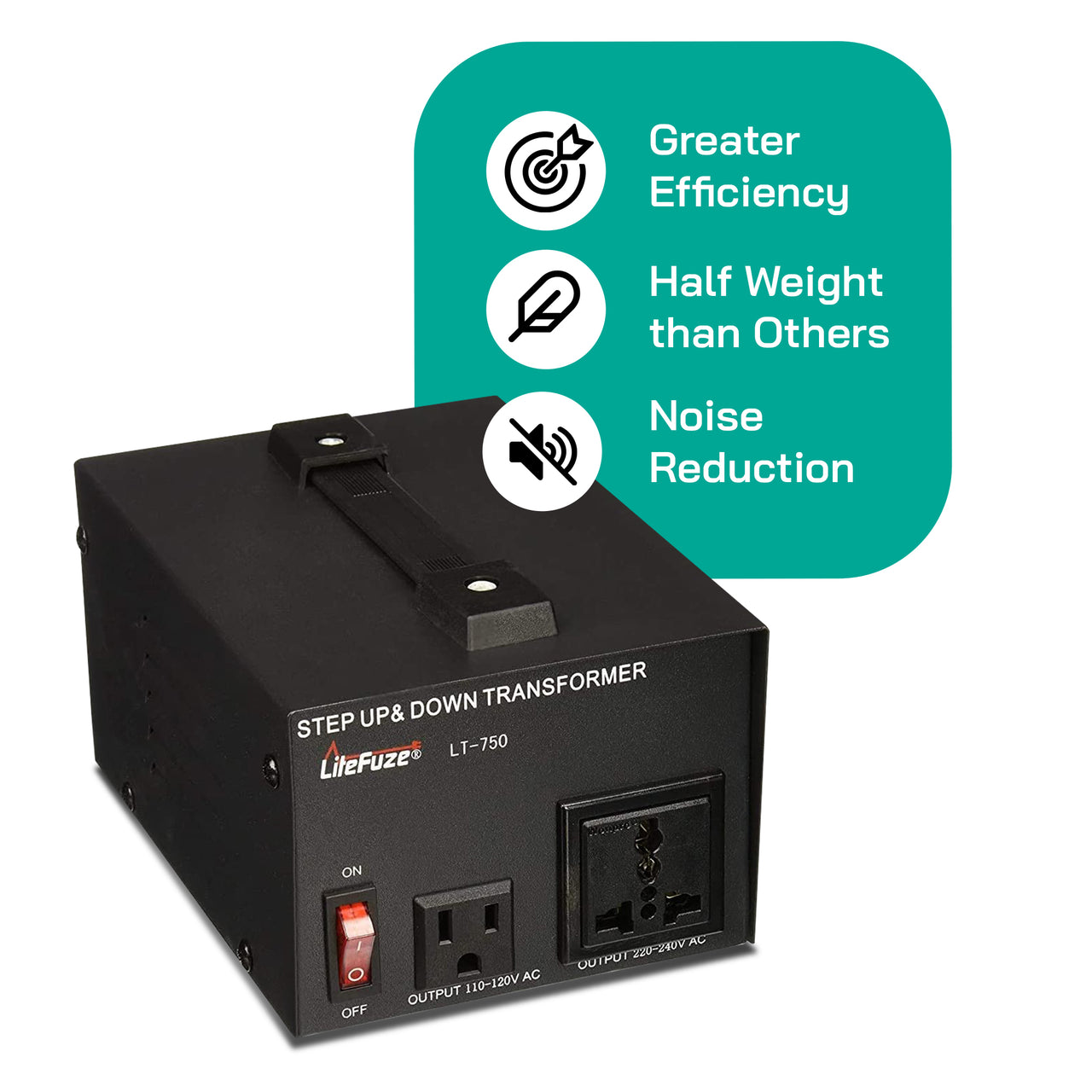 750W Step Up/Step Down Power Transformer W/ Universal Output Fuse Protection (LT-750)