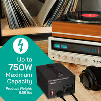 Thumbnail for 750W Step Up/Step Down Power Transformer W/ Universal Output Fuse Protection (LT-750)