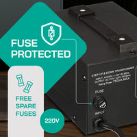 Thumbnail for 750W Step Up/Step Down Power Transformer W/ Universal Output Fuse Protection (LT-750)